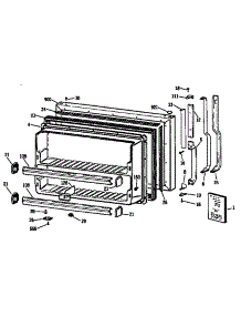 Freezer Door parts for Kenmore Refrigerator 363.9631375 (3639631375, 363 9631375) from AppliancePartsPros.com
