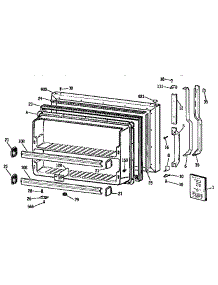 Freezer Door parts for Kenmore Refrigerator 363.9631517 (3639631517, 363 9631517) from AppliancePartsPros.com