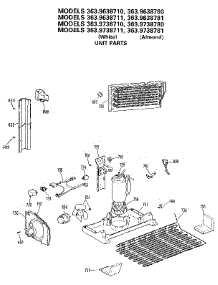 Unit parts for Kenmore Refrigerator 363.9738711 (3639738711, 363 9738711) from AppliancePartsPros.com