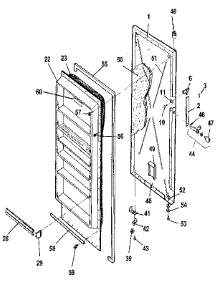 Door parts for Kenmore Freezer 253.9206383 (2539206383, 253 9206383) from AppliancePartsPros.com