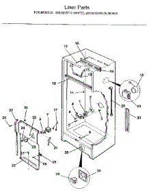 Liner parts for Kenmore Freezer 253.9215710 (2539215710, 253 9215710) from AppliancePartsPros.com