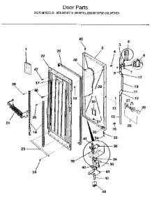 Door parts for Kenmore Freezer 253.9218710 (2539218710, 253 9218710) from AppliancePartsPros.com