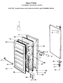 Door parts for Kenmore Freezer 253.9230410 (2539230410, 253 9230410) from AppliancePartsPros.com