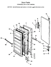 Door parts for Kenmore Freezer 253.9232280 (2539232280, 253 9232280) from AppliancePartsPros.com