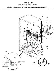 Unit parts for Kenmore Freezer 253.9233410 (2539233410, 253 9233410) from AppliancePartsPros.com