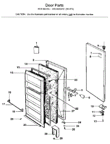 Door parts for Kenmore Freezer 253.9233410 (2539233410, 253 9233410) from AppliancePartsPros.com