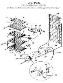 Liner parts for Kenmore Freezer 253.9234110 (2539234110, 253 9234110) from AppliancePartsPros.com