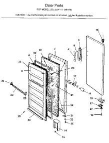Door parts for Kenmore Freezer 253.9234111 (2539234111, 253 9234111) from AppliancePartsPros.com