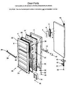 Door parts for Kenmore Freezer 253.9234380 (2539234380, 253 9234380) from AppliancePartsPros.com