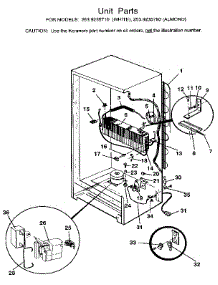 Unit parts for Kenmore Freezer 253.9235710 (2539235710, 253 9235710) from AppliancePartsPros.com
