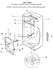 Liner parts for Kenmore Freezer 253.9235780 (2539235780, 253 9235780) from AppliancePartsPros.com