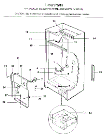 Liner parts for Kenmore Freezer 253.9235781 (2539235781, 253 9235781) from AppliancePartsPros.com