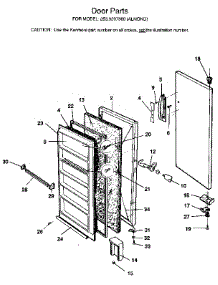 Door parts for Kenmore Freezer 253.9237380 (2539237380, 253 9237380) from AppliancePartsPros.com