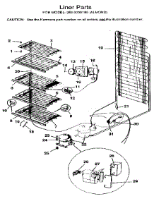 Liner parts for Kenmore Freezer 253.9239180 (2539239180, 253 9239180) from AppliancePartsPros.com
