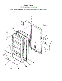 Door parts for Kenmore Freezer 253.9239181 (2539239181, 253 9239181) from AppliancePartsPros.com