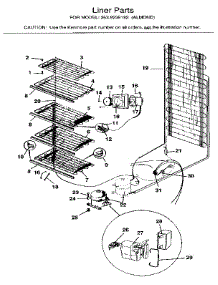 Liner parts for Kenmore Freezer 253.9239182 (2539239182, 253 9239182) from AppliancePartsPros.com