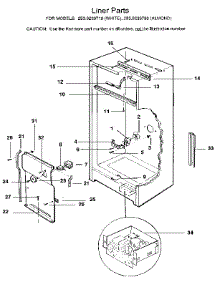 Liner parts for Kenmore Freezer 253.9239710 (2539239710, 253 9239710) from AppliancePartsPros.com