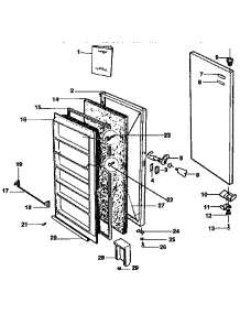 Door parts for Kenmore Freezer 253.9244410 (2539244410, 253 9244410) from AppliancePartsPros.com