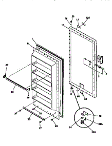 Door parts for Kenmore Freezer 253.9260211 (2539260211, 253 9260211) from AppliancePartsPros.com