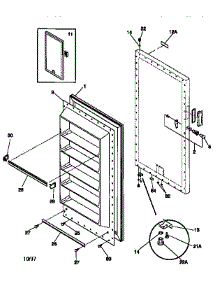 Door parts for Kenmore Freezer 253.9260212 (2539260212, 253 9260212) from AppliancePartsPros.com
