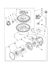 Pump And Motor Parts parts for Kenmore Dishwasher 665.13473K902 (66513473K902, 665 13473K902) from AppliancePartsPros.com