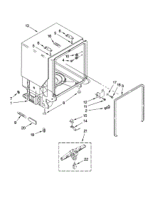 Tub And Frame Parts parts for Kenmore Dishwasher 665.13483K900 (66513483K900, 665 13483K900) from AppliancePartsPros.com
