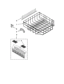 Lower Rack Parts parts for Kenmore Dishwasher 665.13483K900 (66513483K900, 665 13483K900) from AppliancePartsPros.com