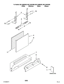 Door And Panel Parts parts for Kenmore Dishwasher 665.13483K900 (66513483K900, 665 13483K900) from AppliancePartsPros.com