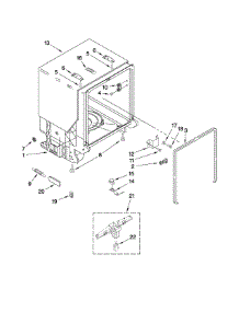 Tub And Frame Parts parts for Kenmore Dishwasher 665.13484K901 (66513484K901, 665 13484K901) from AppliancePartsPros.com