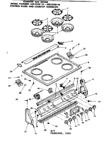 Control Panel And Cooktop Assemblies parts for Kenmore Range 628.3528110 (6283528110, 628 3528110) from AppliancePartsPros.com