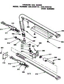 Oven Burners parts for Kenmore Range 628.3528191 (6283528191, 628 3528191) from AppliancePartsPros.com