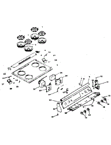 Control Panel And Cooktop Assemblies parts for Kenmore Range 628.3528510 (6283528510, 628 3528510) from AppliancePartsPros.com