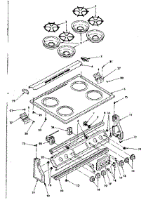 Control Panel And Cooktop Assemblies parts for Kenmore Range 628.3538250 (6283538250, 628 3538250) from AppliancePartsPros.com
