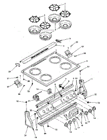 Control Panel And Cooktop Assemblies parts for Kenmore Range 628.3538252 (6283538252, 628 3538252) from AppliancePartsPros.com