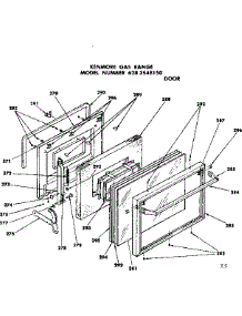 Door parts for Kenmore Range 628.3548150 (6283548150, 628 3548150) from AppliancePartsPros.com