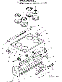 Control Panel And Cooktop Assemblies parts for Kenmore Range 628.3548150 (6283548150, 628 3548150) from AppliancePartsPros.com