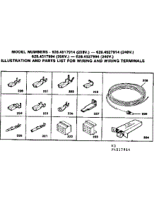 Wiring And Wiring Terminals parts for Kenmore Range 628.4517914 (6284517914, 628 4517914) from AppliancePartsPros.com