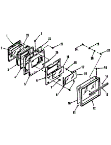 Oven Door Section parts for Kenmore Range 278.4038893 (2784038893, 278 4038893) from AppliancePartsPros.com