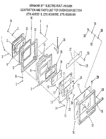 Oven Door Section parts for Kenmore Wall Oven 278.4088893 (2784088893, 278 4088893) from AppliancePartsPros.com