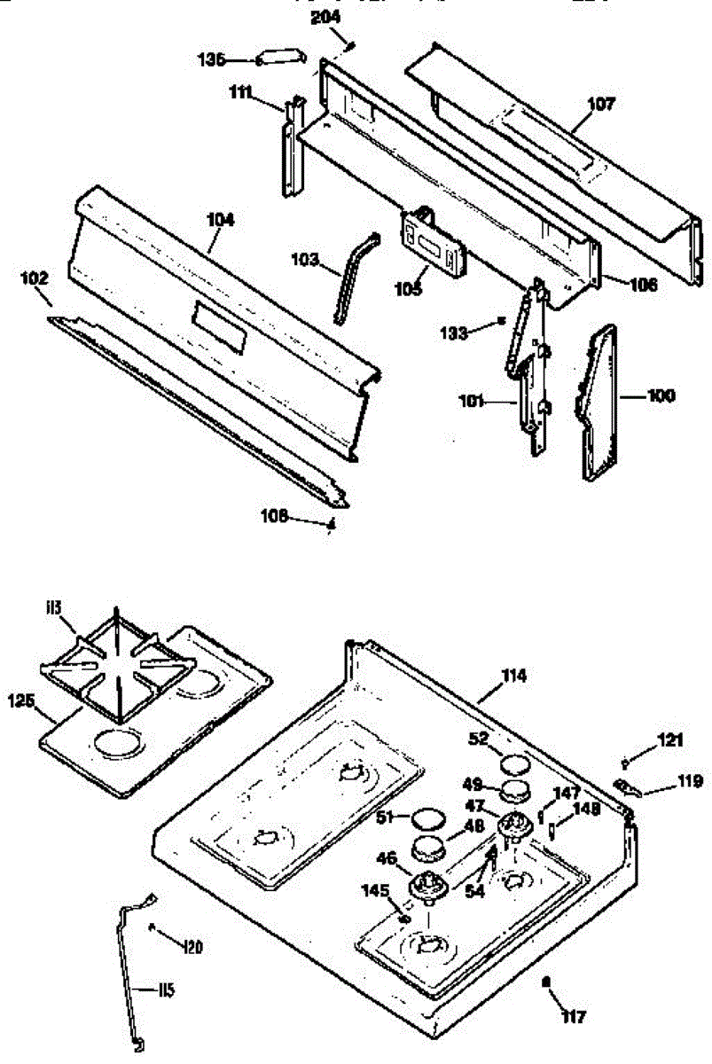 Parts for Kenmore 362.7182893 (3627182893, 362 7182893): Main Top ...