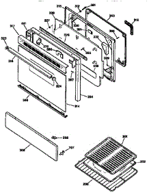 Door parts for Kenmore Range 362.7536191 (3627536191, 362 7536191) from AppliancePartsPros.com