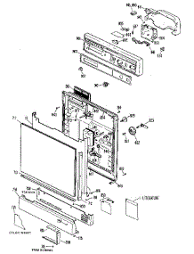 Escutcheon And Door parts for Kenmore Dishwasher 363.1401590 (3631401590, 363 1401590) from AppliancePartsPros.com