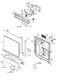 Escutcheon And Door parts for Kenmore Dishwasher 363.1401592 (3631401592, 363 1401592) from AppliancePartsPros.com