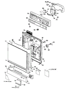 Escutcheon And Door parts for Kenmore Dishwasher 363.1401890 (3631401890, 363 1401890) from AppliancePartsPros.com