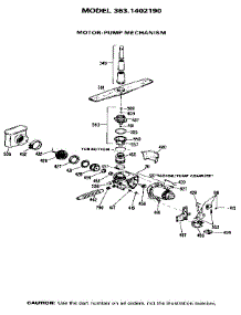 Motor-Pump Mechanism parts for Kenmore Dishwasher 363.1402190 (3631402190, 363 1402190) from AppliancePartsPros.com