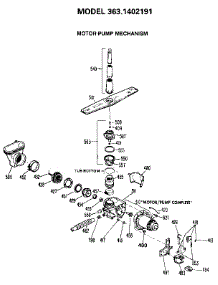 Motor-Pump Mechanism parts for Kenmore Dishwasher 363.1402191 (3631402191, 363 1402191) from AppliancePartsPros.com