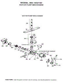 Pump And Motor parts for Kenmore Dishwasher 363.1402192 (3631402192, 363 1402192) from AppliancePartsPros.com
