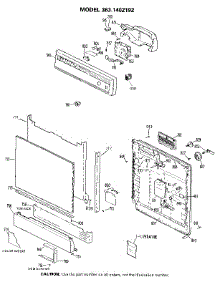 Escutcheon And Door parts for Kenmore Dishwasher 363.1402192 (3631402192, 363 1402192) from AppliancePartsPros.com