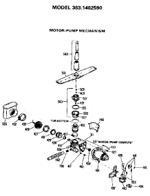 Pump And Motor parts for Kenmore Dishwasher 363.1402590 (3631402590, 363 1402590) from AppliancePartsPros.com