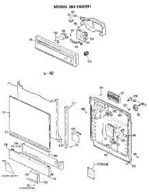 Escutcheon And Door parts for Kenmore Dishwasher 363.1402591 (3631402591, 363 1402591) from AppliancePartsPros.com